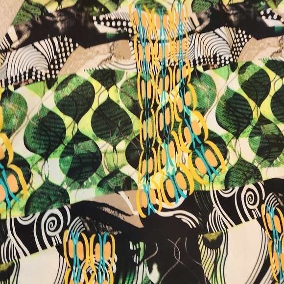 Snap Striking Multi-colored Artsy Design Maxi Dress, sz S - Picture 7 of 7